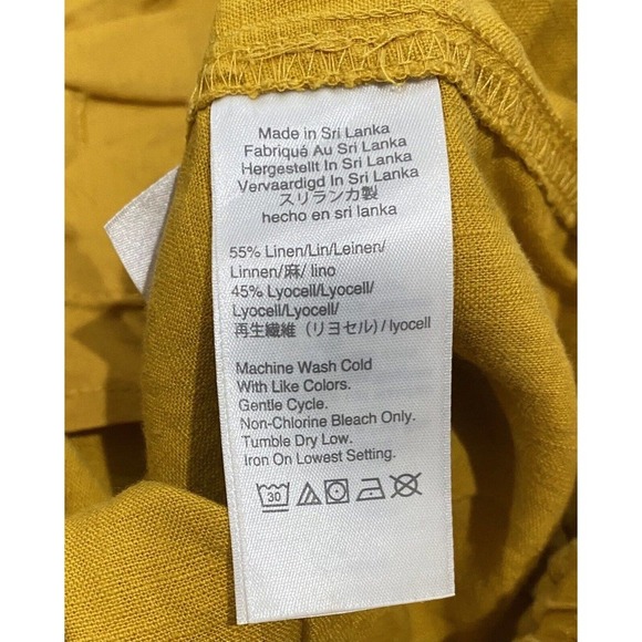 POINT SUR Seaside Mustard Linen Blend Shorts M Drawstring Elastic Waist J. Crew - Picture 3 of 6